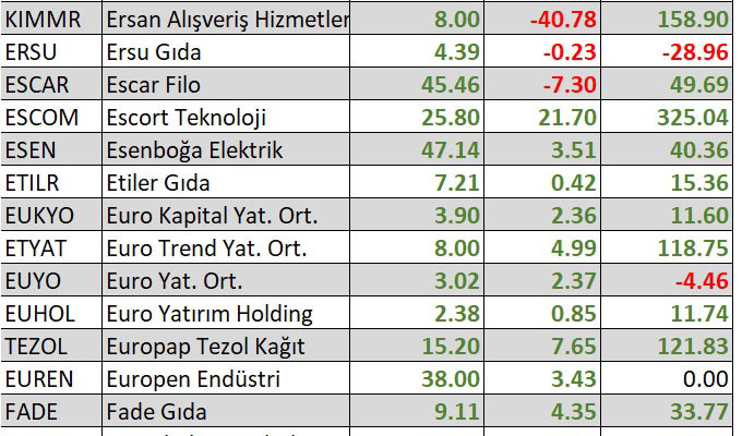 Yılbaşından bu yana en çok kaybettiren hisseler