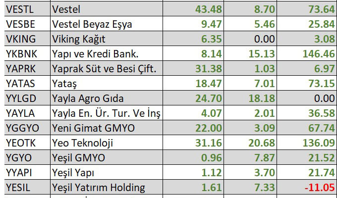 Yılbaşından bu yana en çok kaybettiren hisseler
